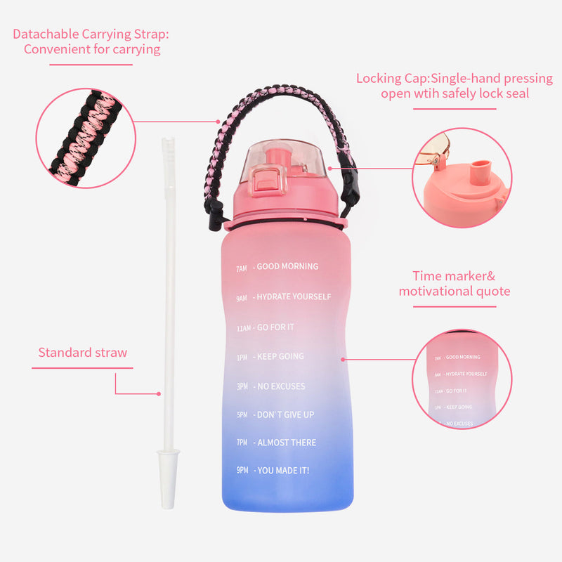 64oz Water Bottle (Pink Blue Gradient)