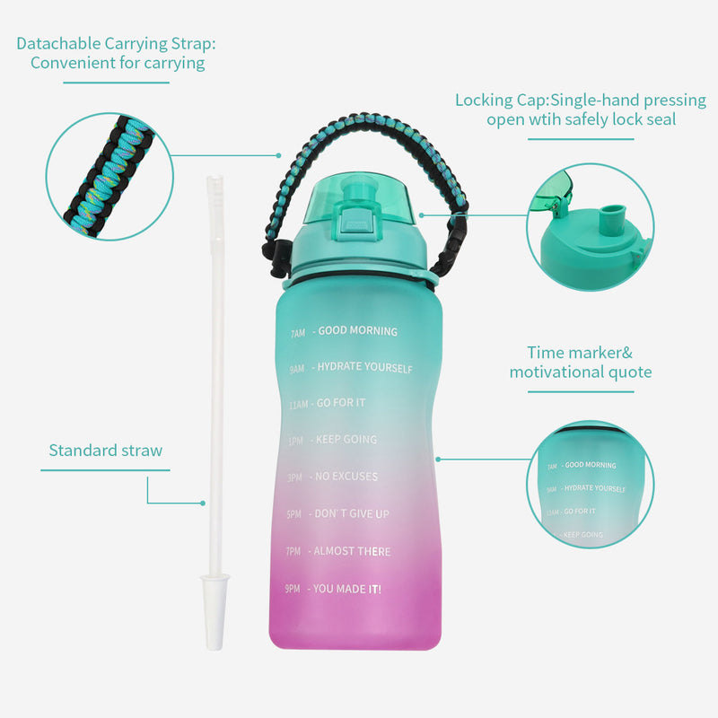 64oz Water Bottle (Green Purple Gradient)