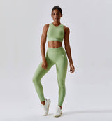 Air Flow Seamless Training Leggings-Celadon