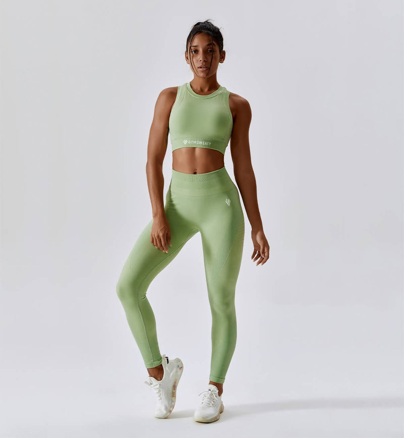 Air Flow Seamless Training Leggings-Celadon