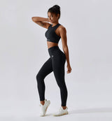 Air Flow Seamless Training Leggings-Obsidian