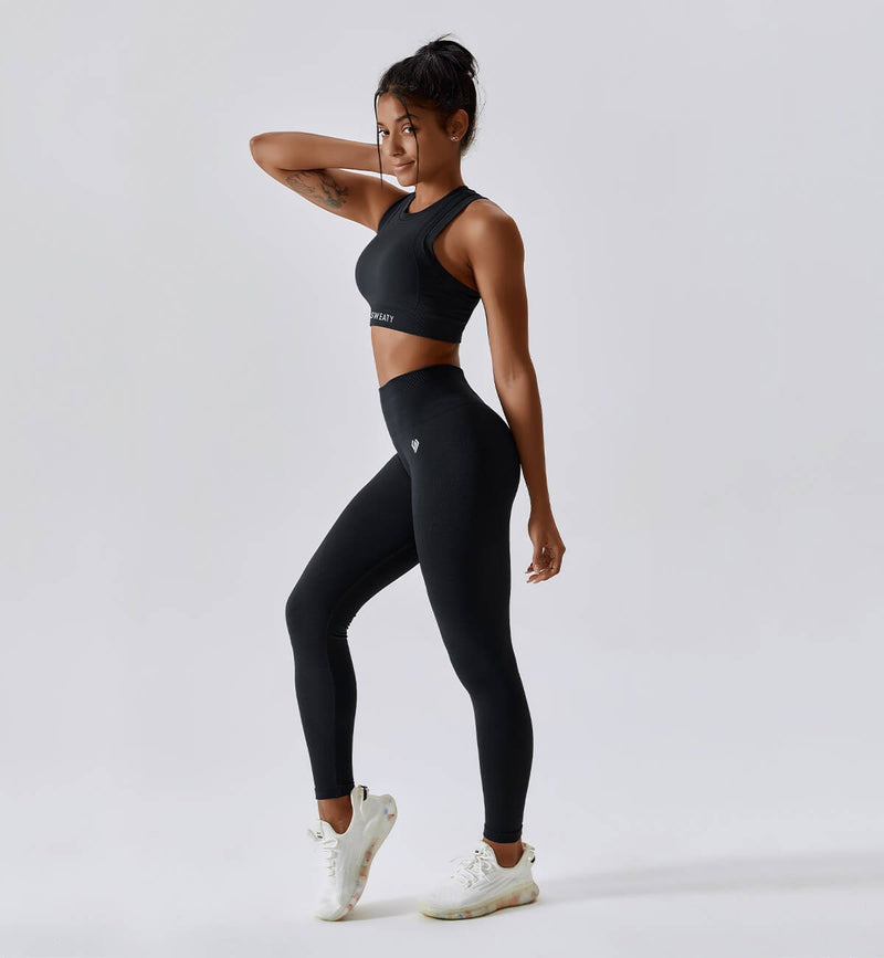 Air Flow Seamless Training Leggings-Obsidian