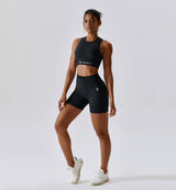 Air Flow Training Cropped Tank-Obsidian