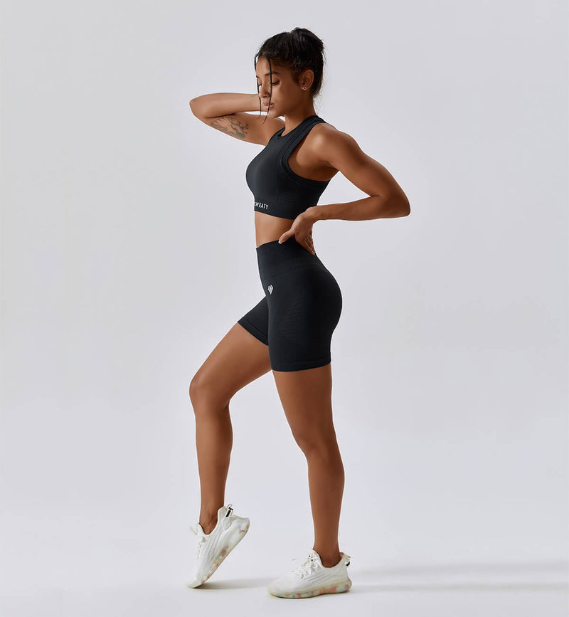 Air Flow Training Cropped Tank-Obsidian