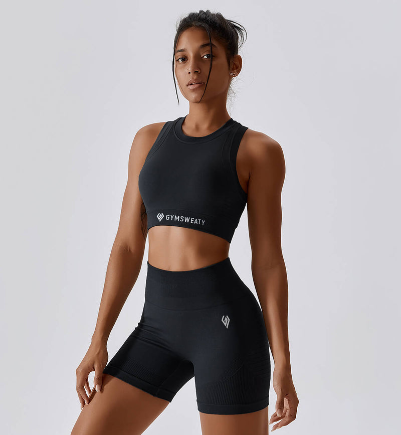 Air Flow Training Cropped Tank-Obsidian