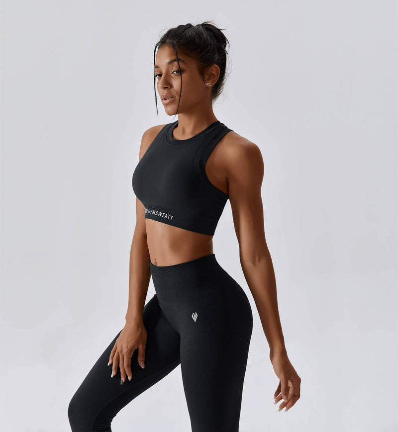 Air Flow Training Cropped Tank-Obsidian