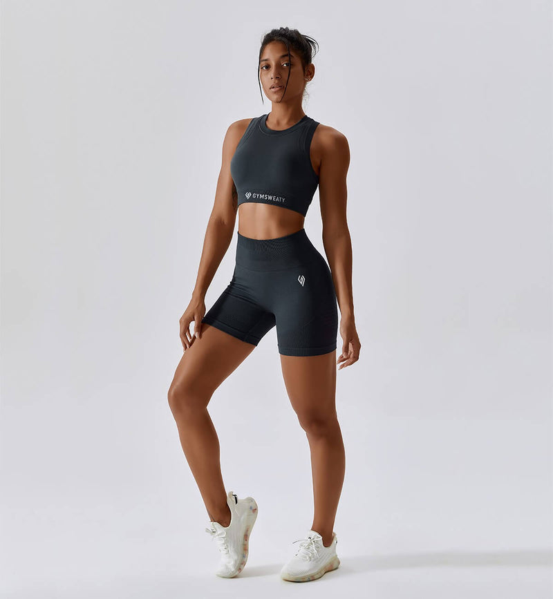 Air Flow Training Cropped Tank-Shadow Gray