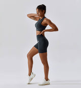 Air Flow Training Cropped Tank-Shadow Gray