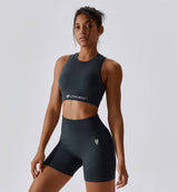 Air Flow Training Cropped Tank-Shadow Gray