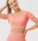 Fancy World Sexy Back Cropped Yoga Short Sleeve