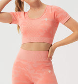 Fancy World Sexy Back Cropped Yoga Short Sleeve