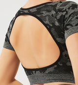 Fancy World Sexy Back Cropped Yoga Short Sleeve