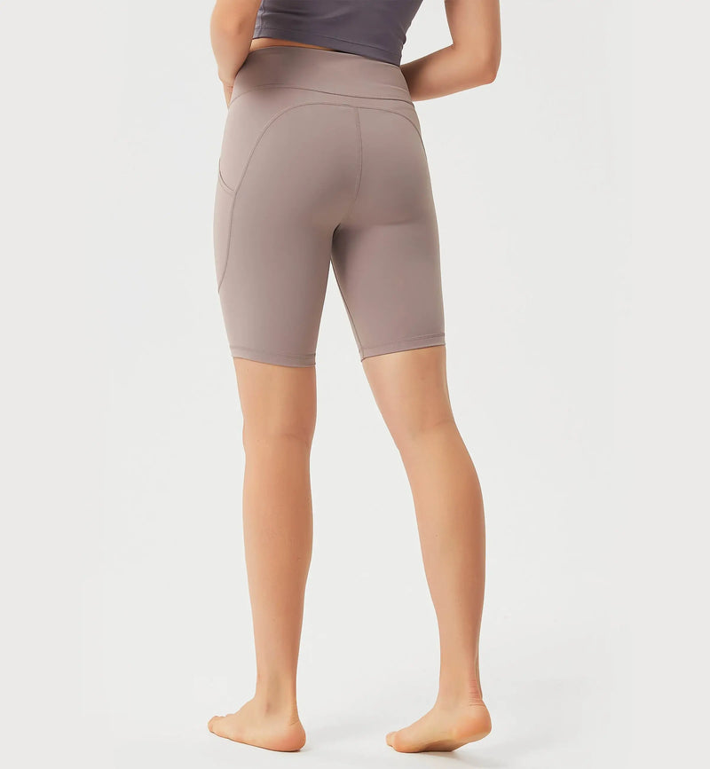 High Waisted Seamless Shorts With Pockets