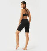 High Waisted Seamless Shorts With Pockets