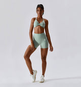Revive Scrunch Butt Shorts-Shelduck Blue