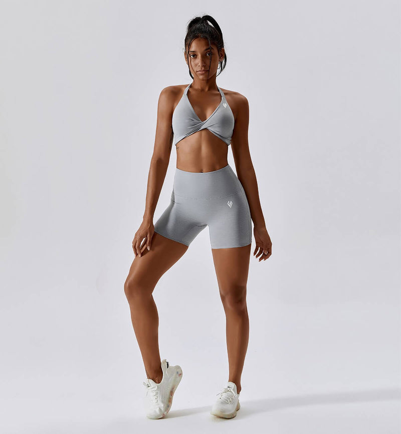Revive Scrunch Butt Shorts-White Smoke