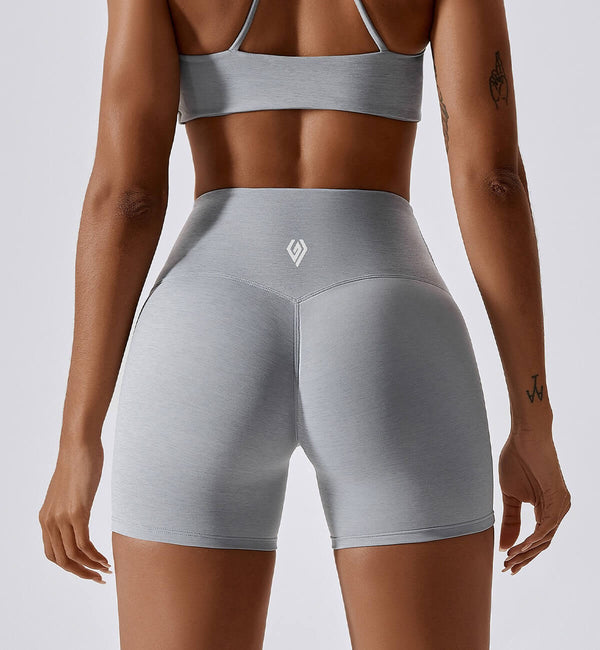 Revive Scrunch Butt Shorts-White Smoke