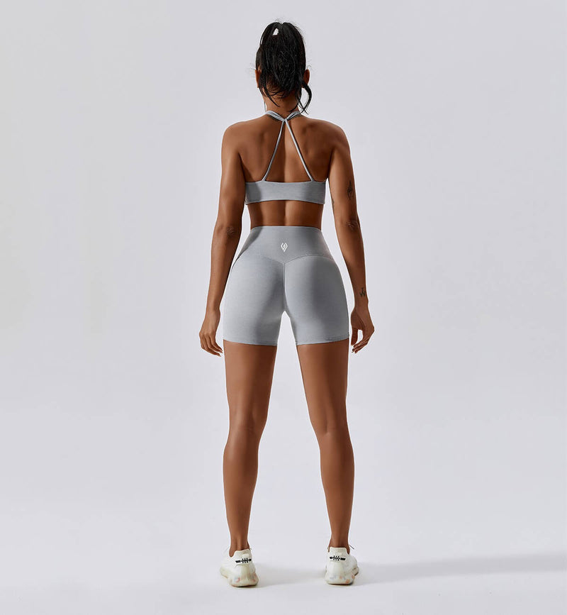 Revive Scrunch Butt Shorts-White Smoke