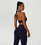 Halter Neck Ruched Sports Bra