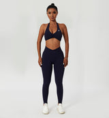 Halter Neck Ruched Sports Bra
