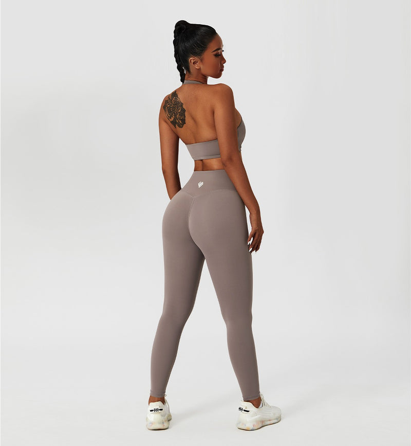 Halter Neck Ruched Sports Bra