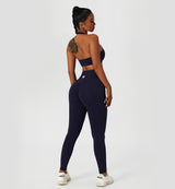 Halter Neck Ruched Sports Bra